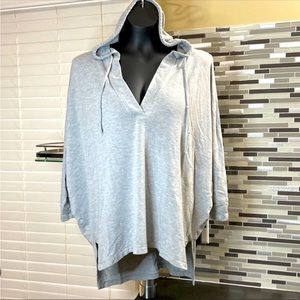 Loft Outlet Lounge White Speckled V neck Hoodie Small